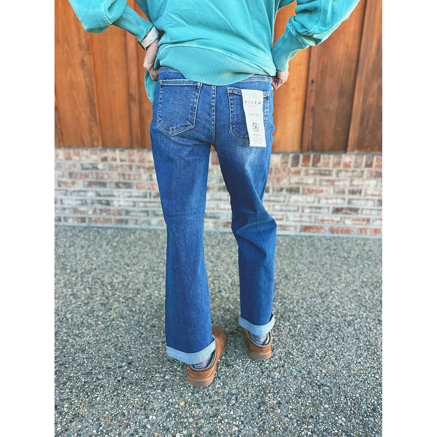 Risen Risen 21211 MR Boyfriend Roll Up Jeans