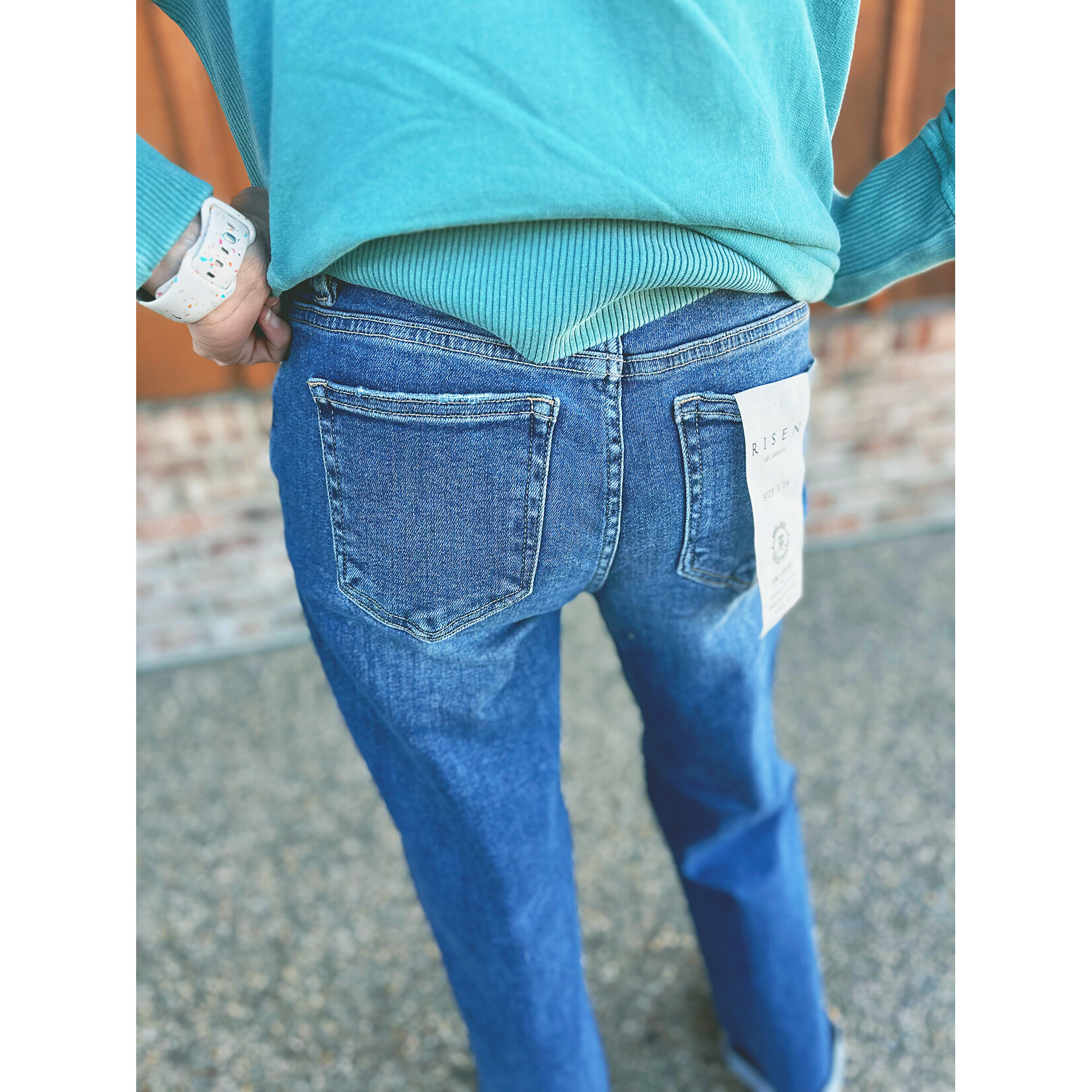 Risen Risen 21211 MR Boyfriend Roll Up Jeans