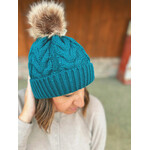 Giftcraft Charlie Paige Green Cable Knit Pom Hat