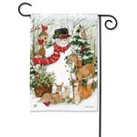 Studio M Woodland Snowman Garden Flag