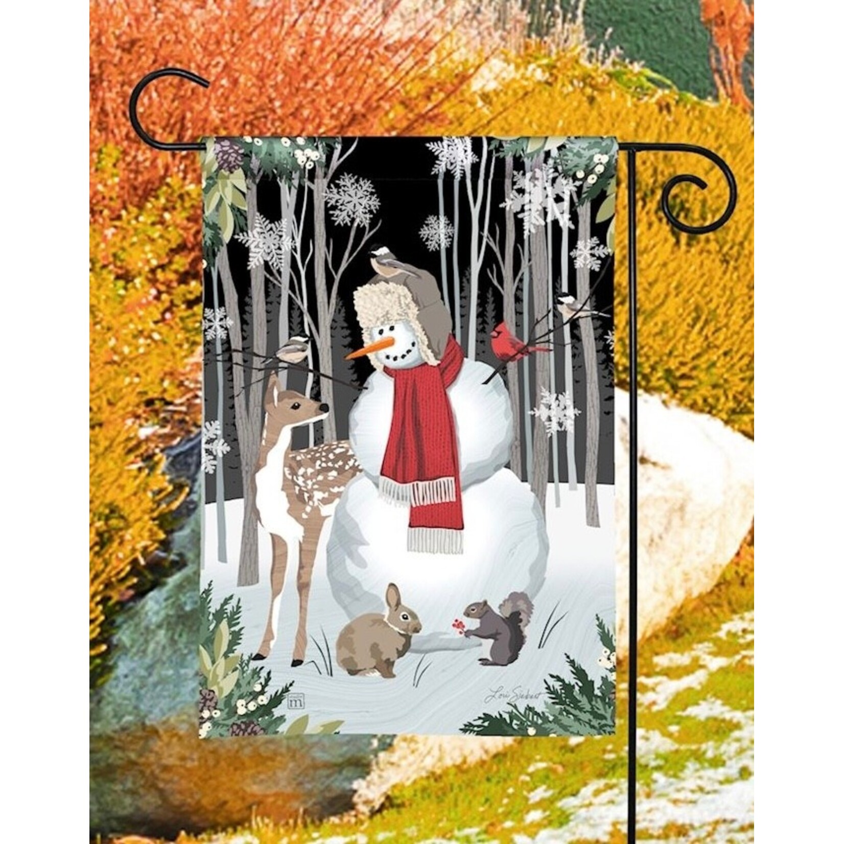 Studio M Nature Sings Snowman Garden Flag