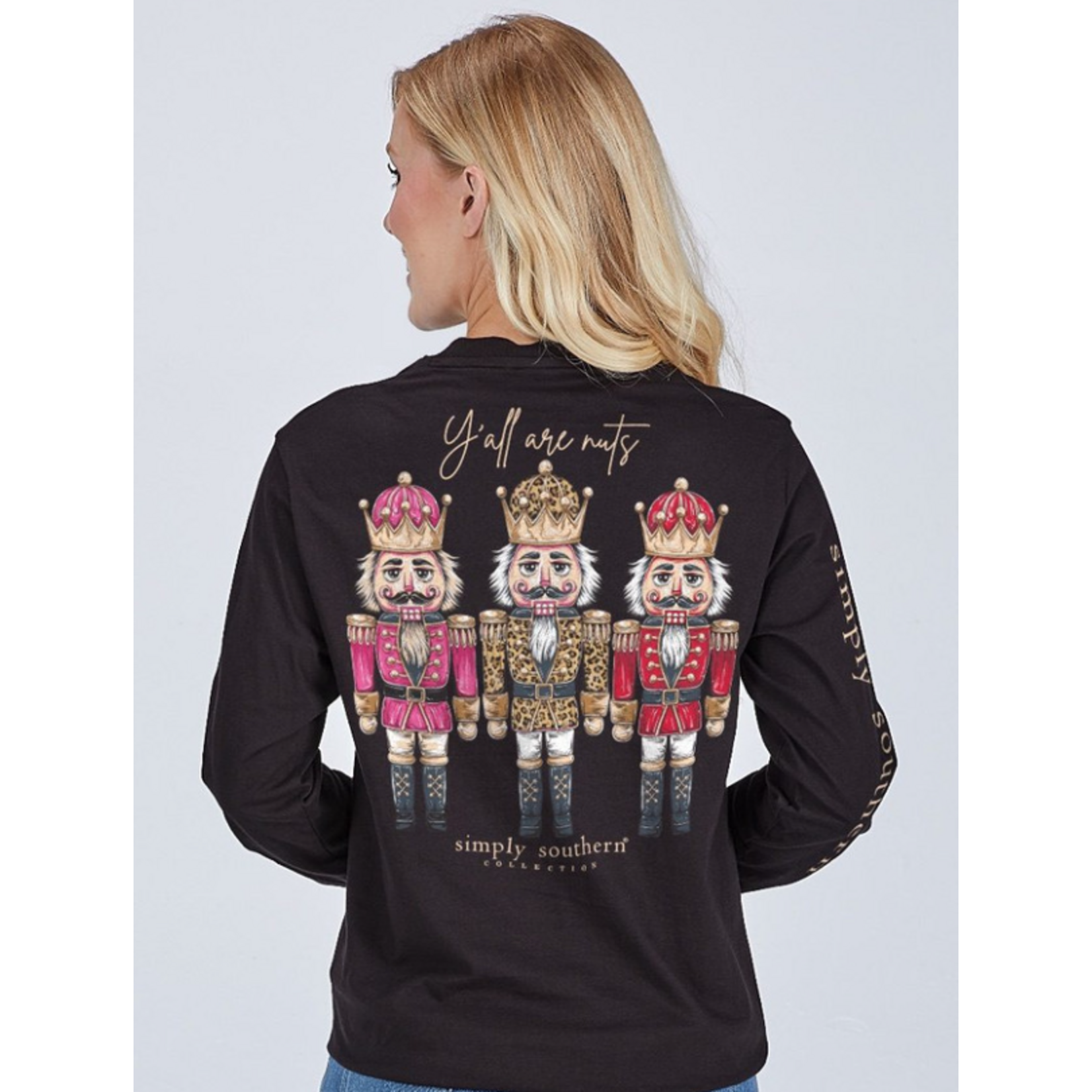 Simply Southern Simply Southern Long Sleeve Tee Nutctacker Black