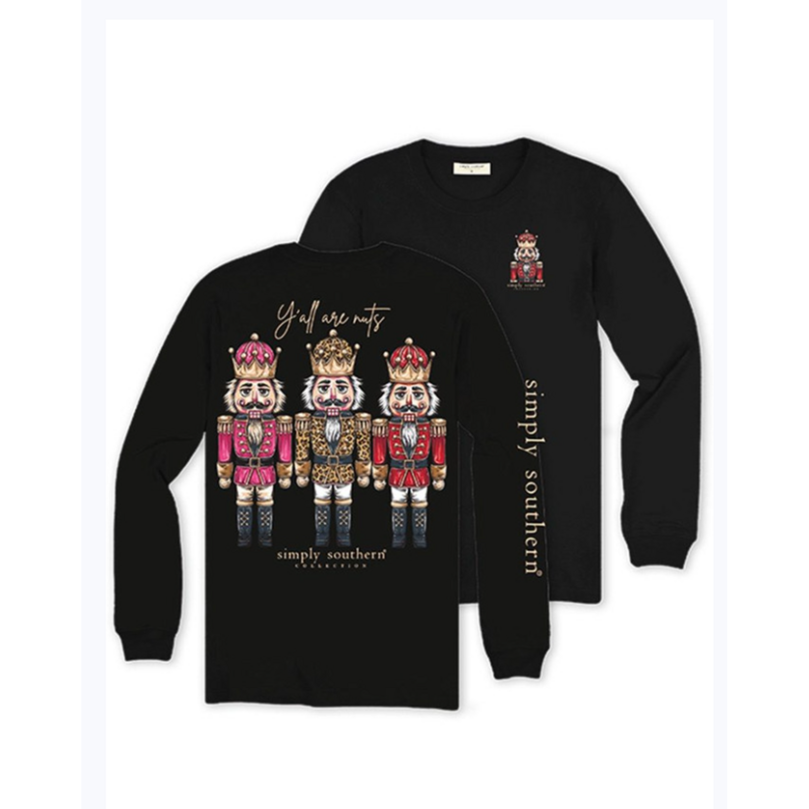 Simply Southern Simply Southern Long Sleeve Tee Nutctacker Black