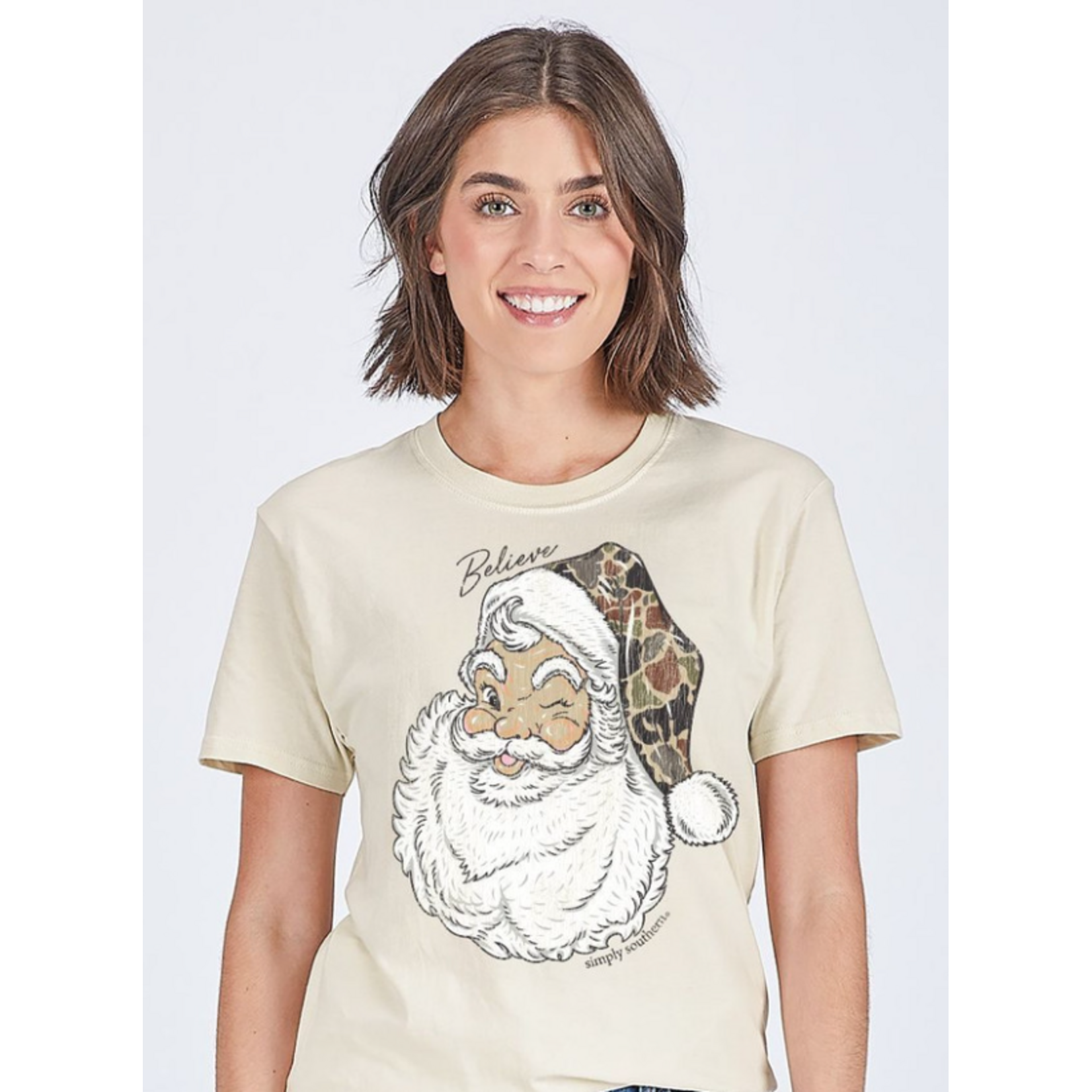Simply Southern Simply Southern Short Sleeve Tee Camo Santa Wisp