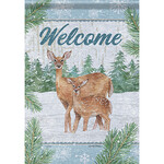 Carson Snowy Woods Shimmer Garden Flag
