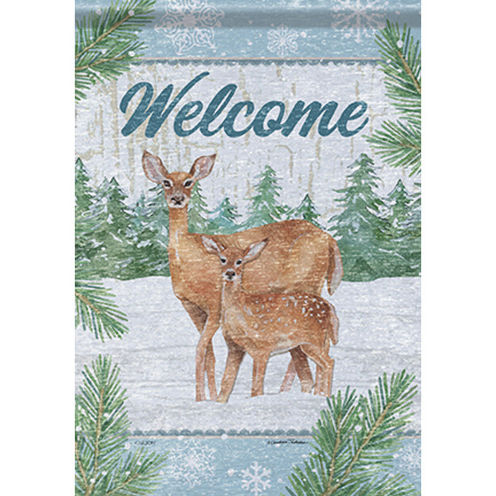 Carson Carson Snowy Woods Shimmer Garden Flag