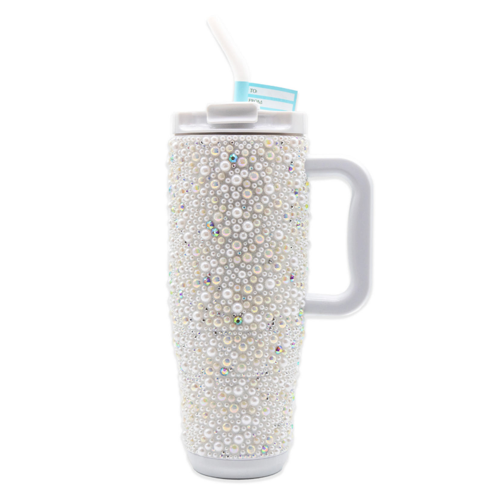 Simply Southern Simply Southern 40oz Tumbler Rhinestone Pearl White