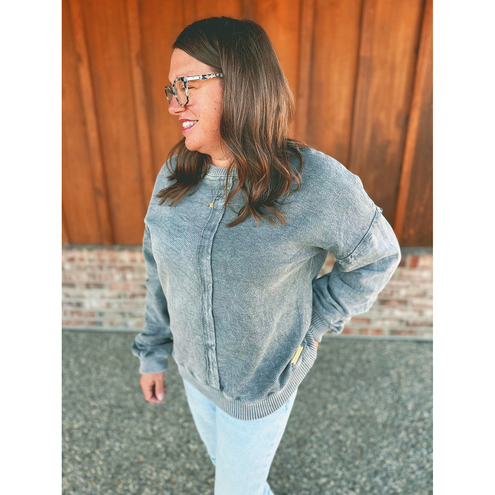 Simply Southern Simply Southern Drop Shoulder Pullover Leona Lead