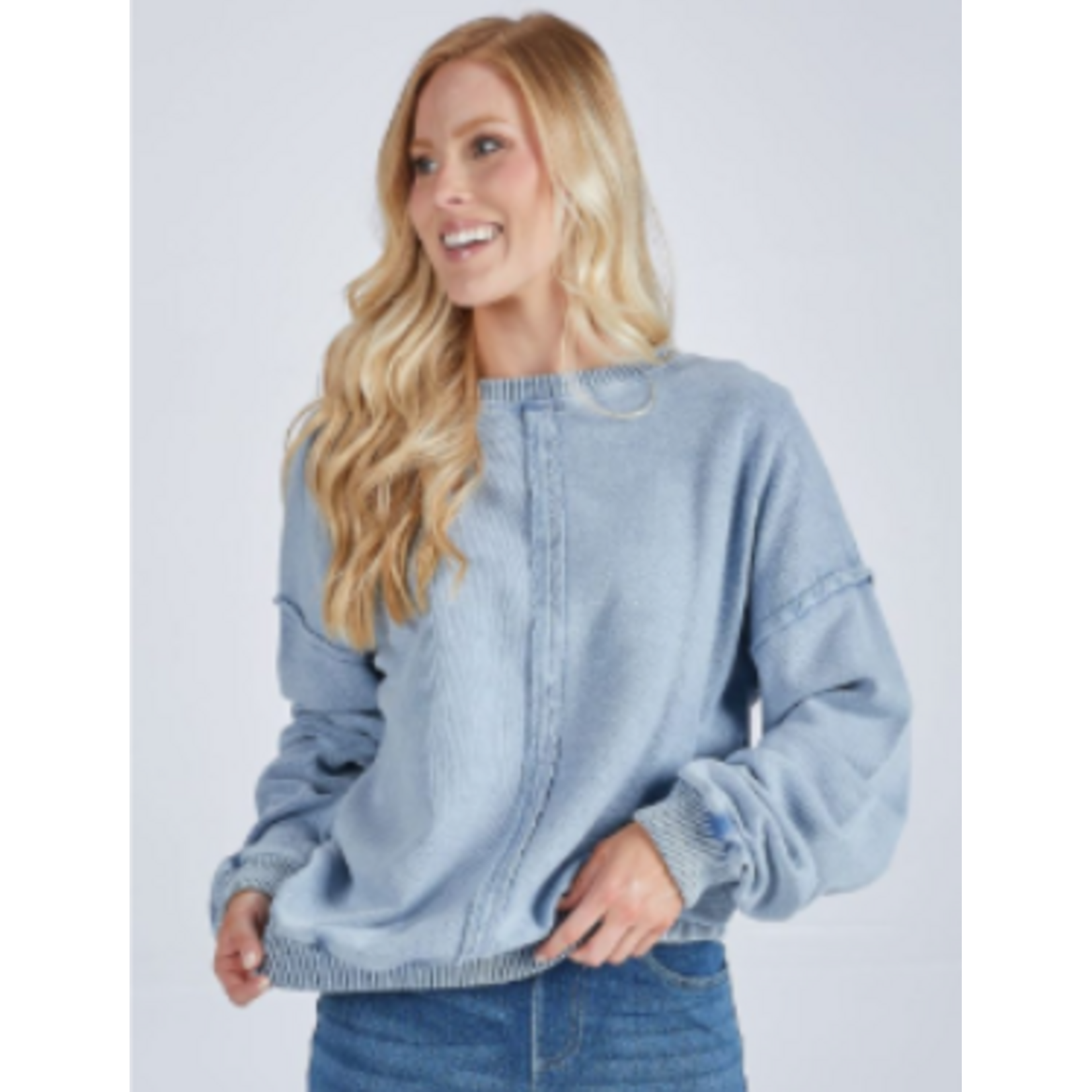 Simply Southern Simply Southern Drop Shoulder Pullover Leona Denim