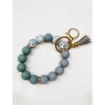 Love and Repeat Love and Repeat Beaded Keychain Wristlet Key Ring Grey