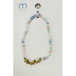 Love and Repeat Love and Repeat Tripple Gold Heart Charm Beaded Bracelet Blue