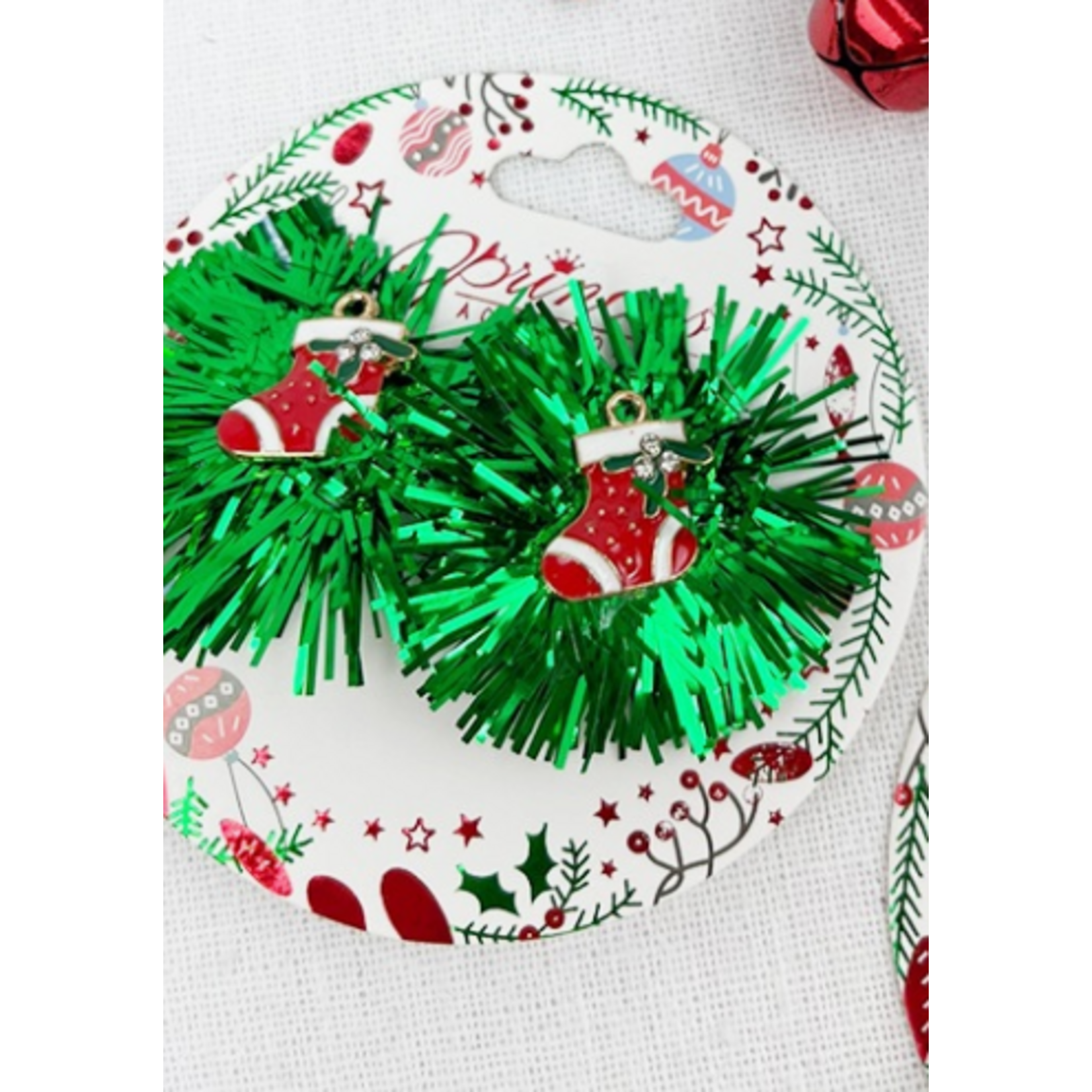 Love and Repeat Love and Repeat Christmas Earrings Wreath with Stockings