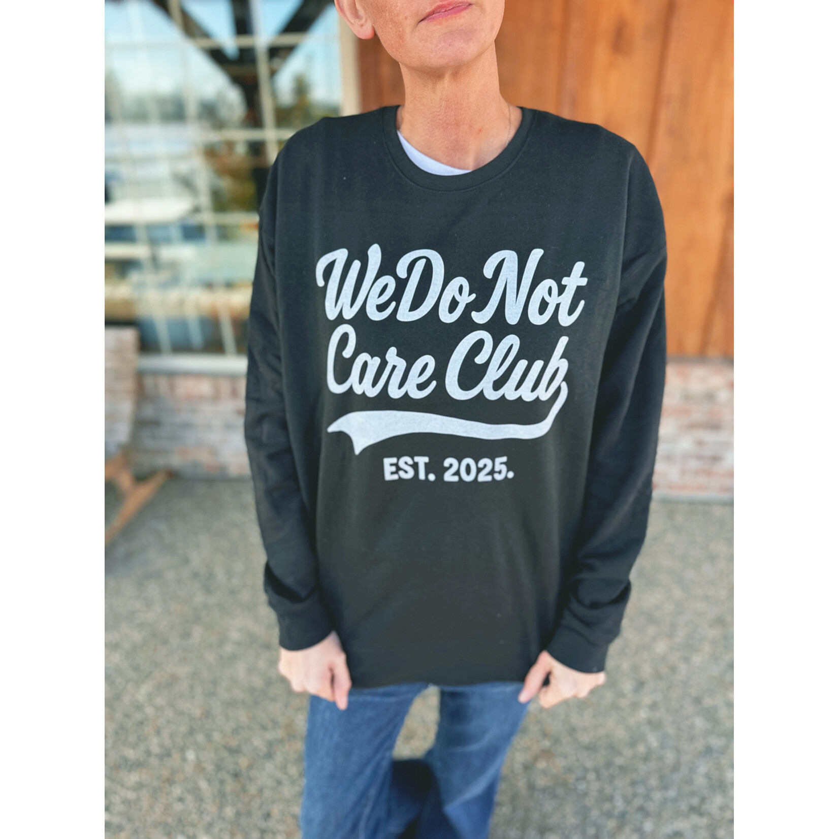 Southern Attitude Designs Southern Attitude Designs We Do Not Care Club Crewneck