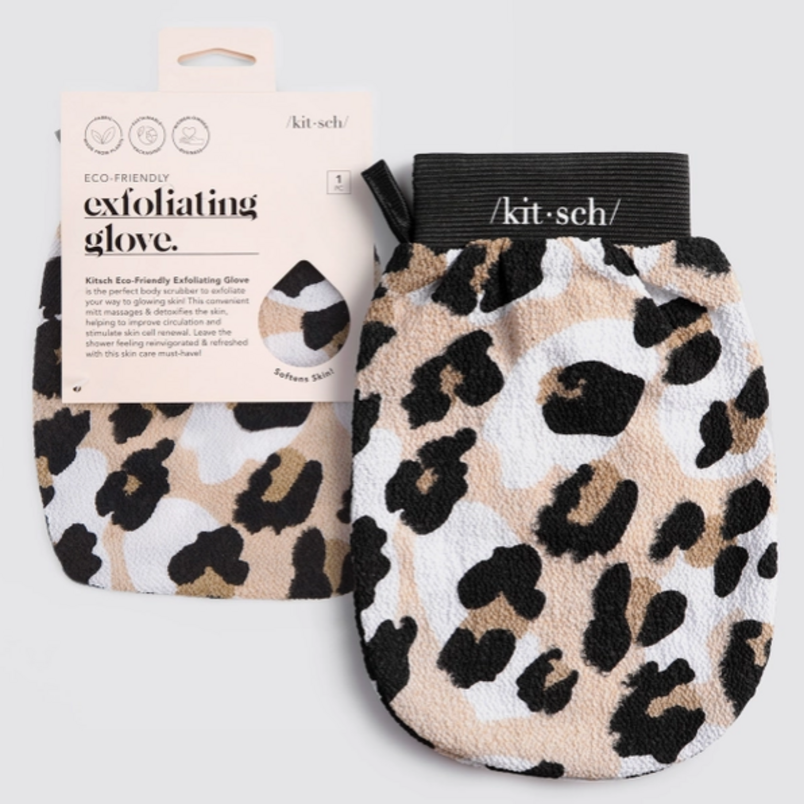 Kitsch Kitsch Eco-Friendly Exfoliating Glove Leopard