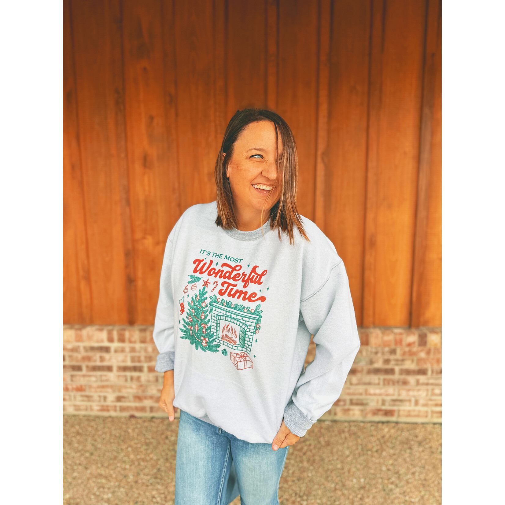 Knox + Nell Knox & Nell Inside Out Christmas Sweatshirt Wonderful Time