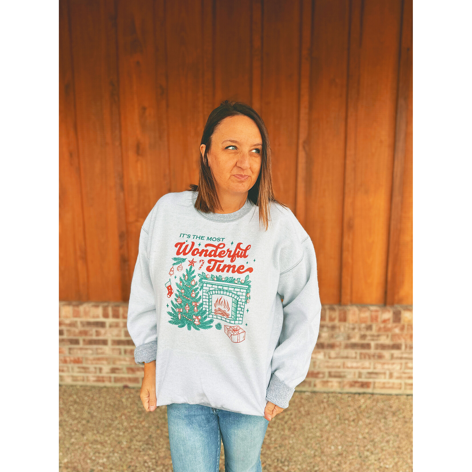 Knox + Nell Knox & Nell Inside Out Christmas Sweatshirt Wonderful Time