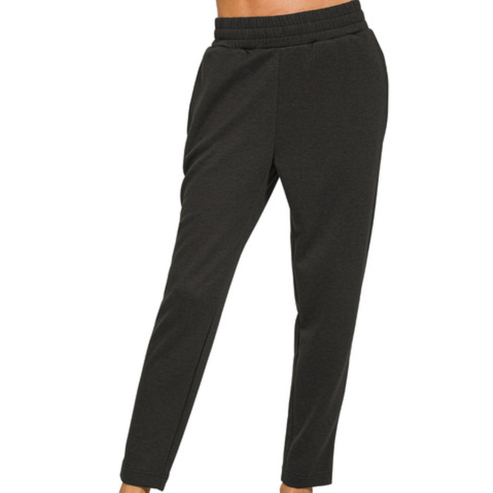 Zenana Zenana Scuba Capri Sweatpants W/ Pockets Black