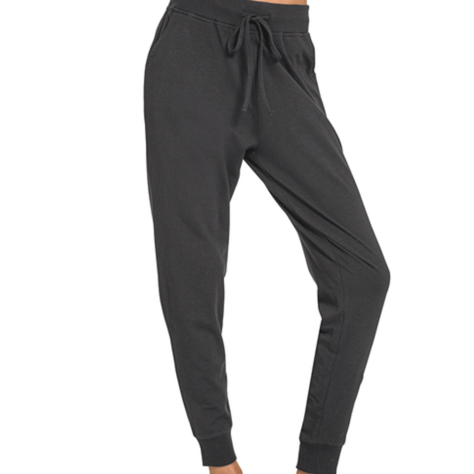Zenana Zenana Cotton Jogger Pants Black
