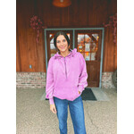 Zenana Zenana Fleece Drawstring Hem Half Zip Kangaroo Hoodie Mauve