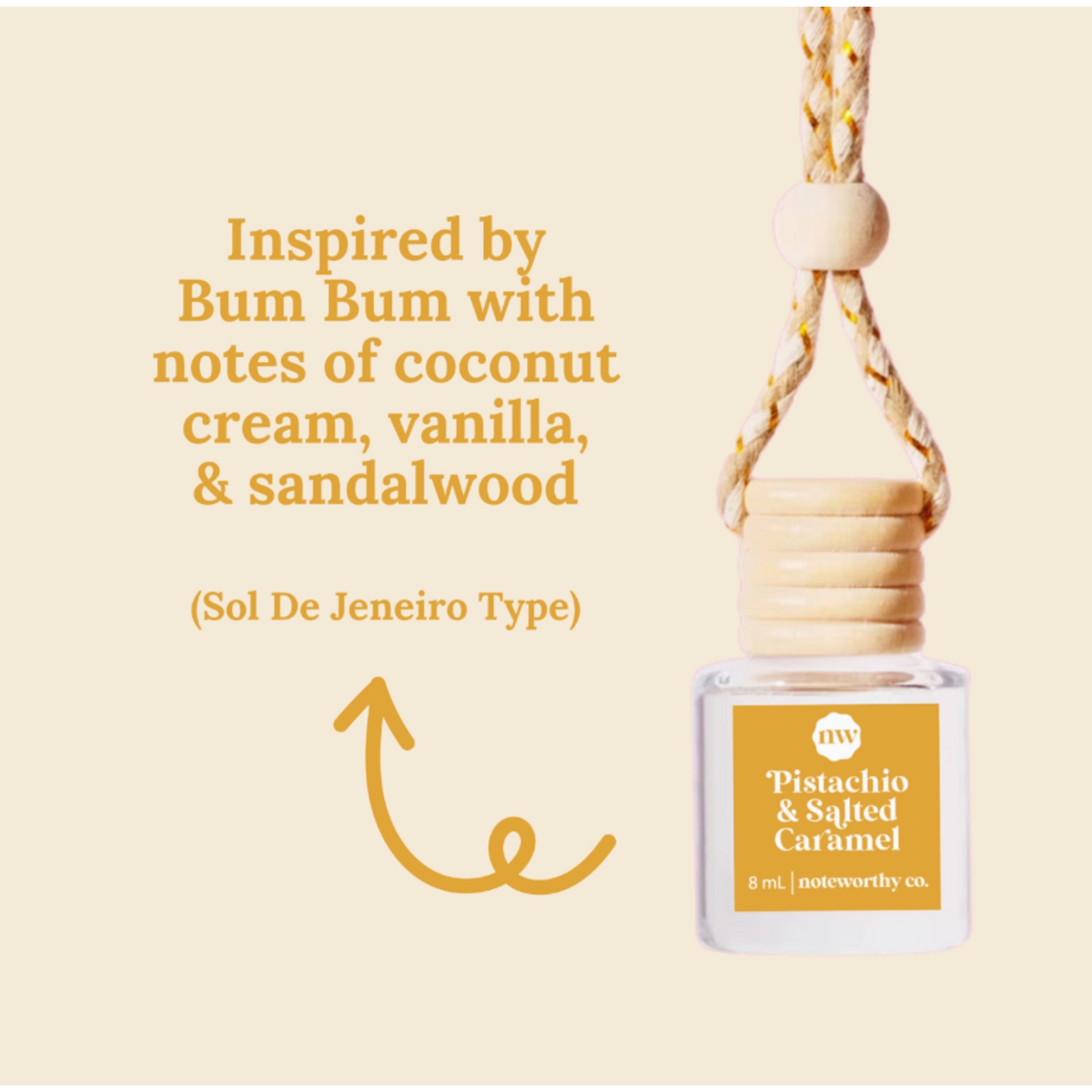 Noteworthy Co. Noteworthy Co. Car Diffuser Pistachio & Salted Caramel