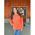 Zenana Zenana Half Zip Fleece Pullover W/ Kangaroo Pocket Coral