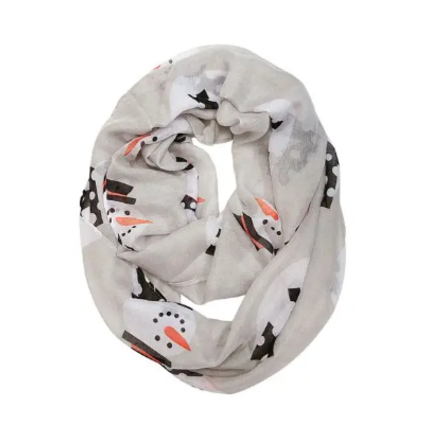 Mirabeau Mirabeau Holiday Theme Infinity Scarf Light Gray Snowman