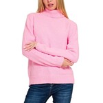 Zenana Zenana Turtle-Neck Long Sleeve Sweater Candy Pink