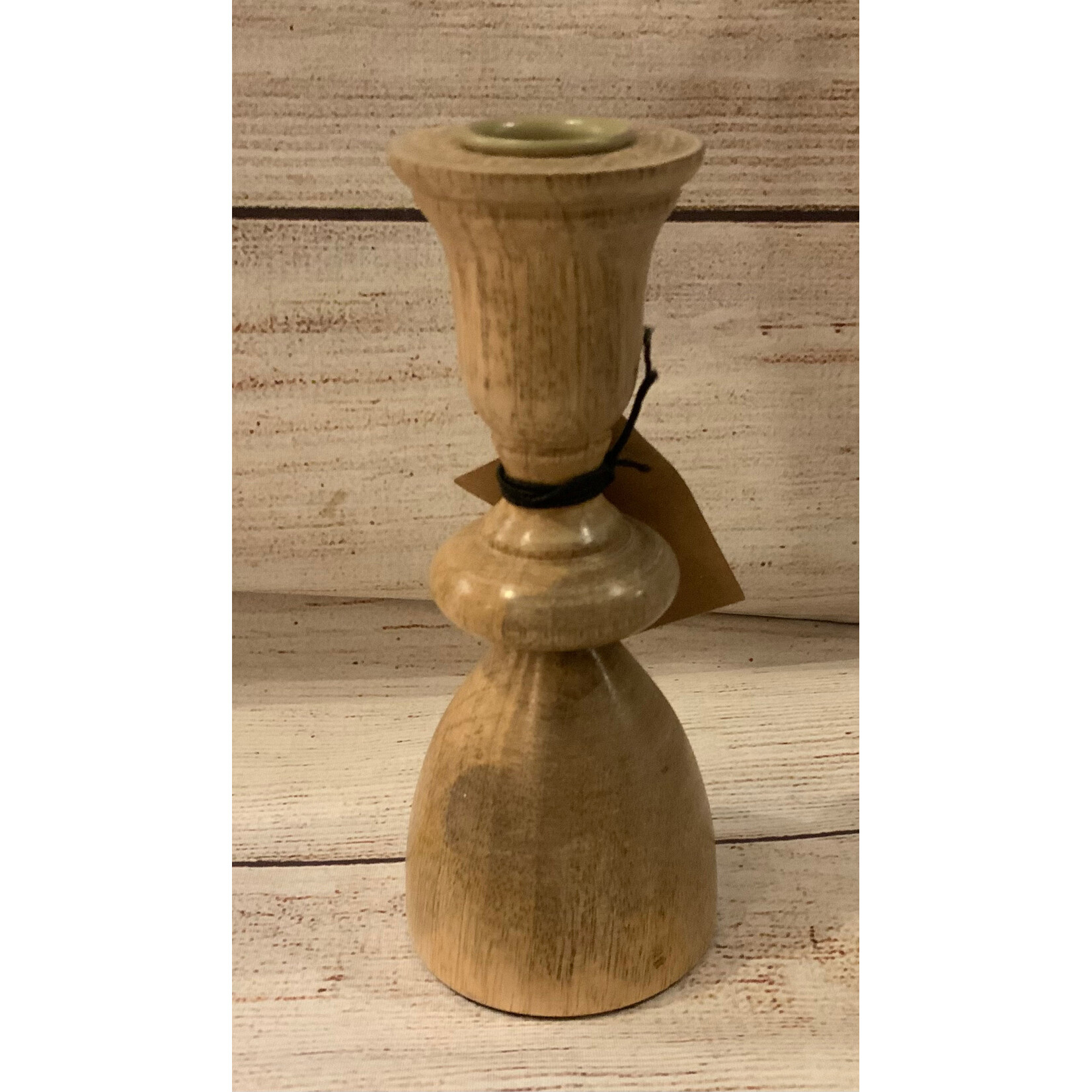 Creative Co-op Creative Co-op Wood Taper Candle Holder Small