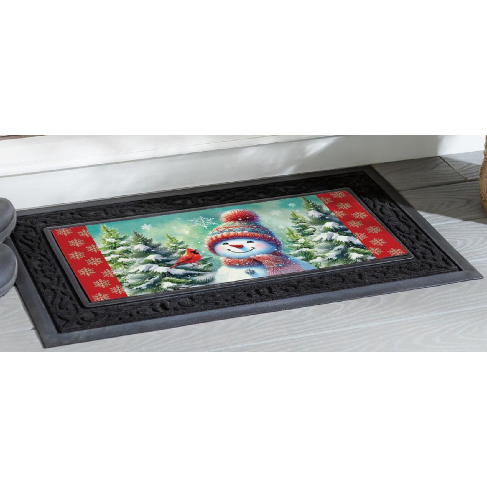 Evergreen Snowman With Cardinal Switch Mat