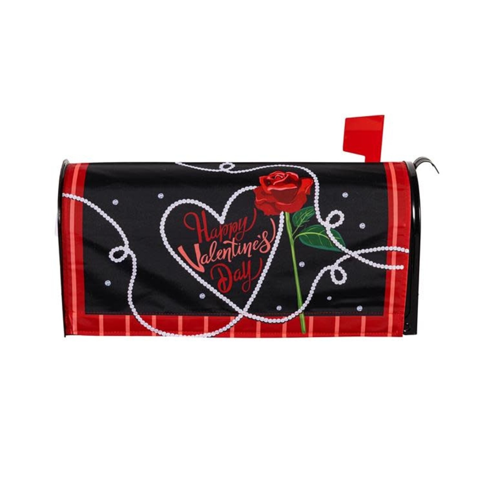 Evergreen Valentine’s Day Pearls Mailbox Cover
