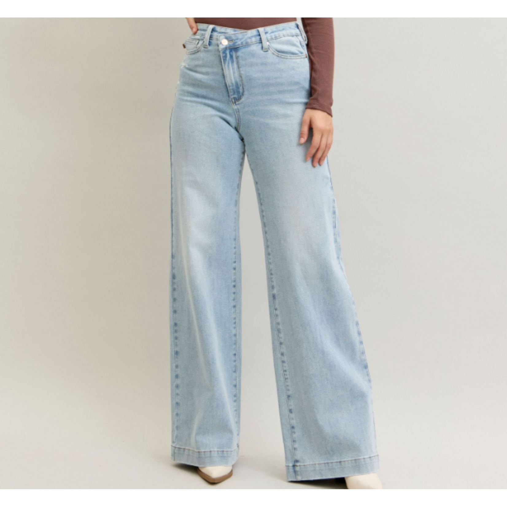 Judy Blue Judy Blue HW Retro Wide Criss-Cross WB Mild Destroy 881024