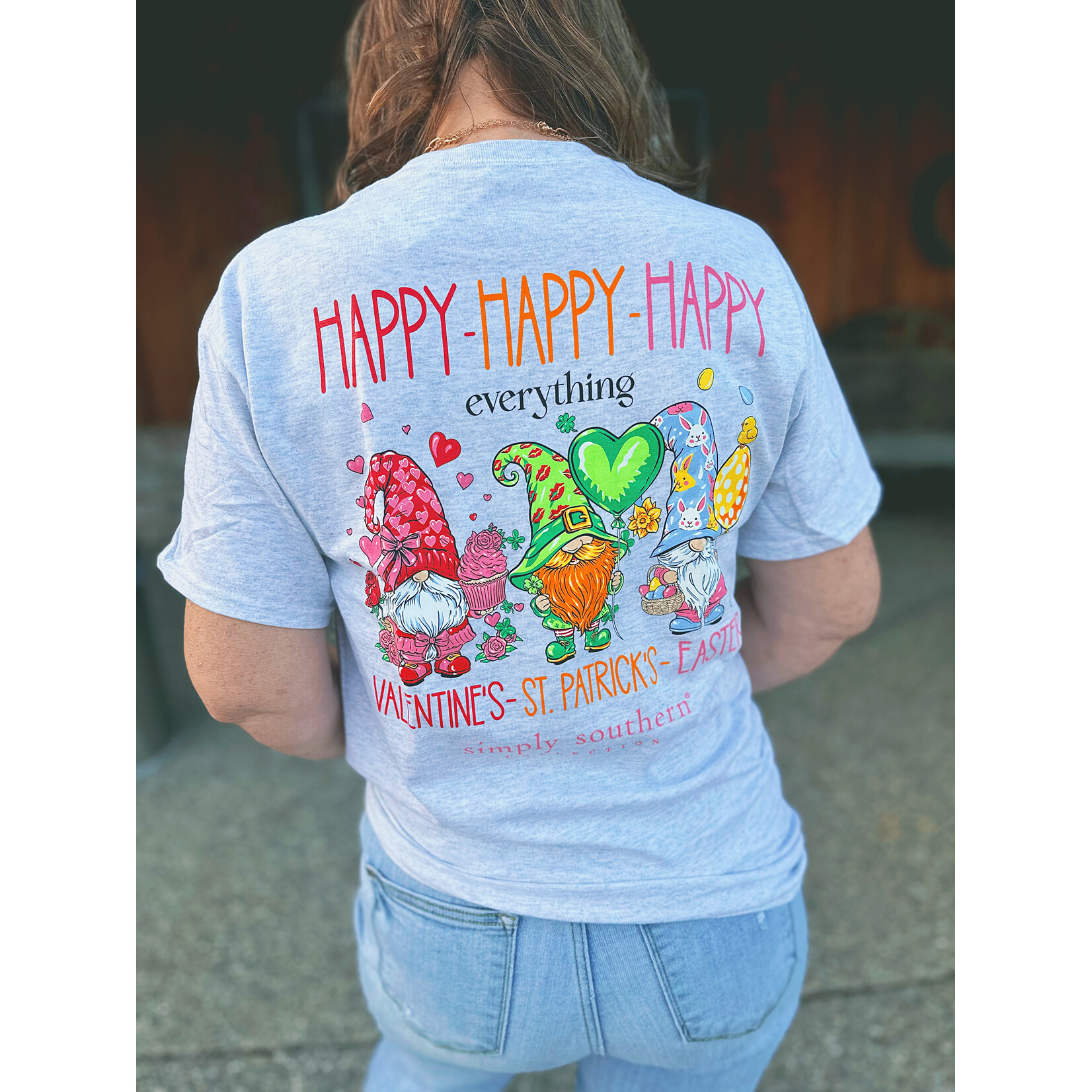 Simply Southern Simply Southern Short Sleeve Happy Everything Ash Grey