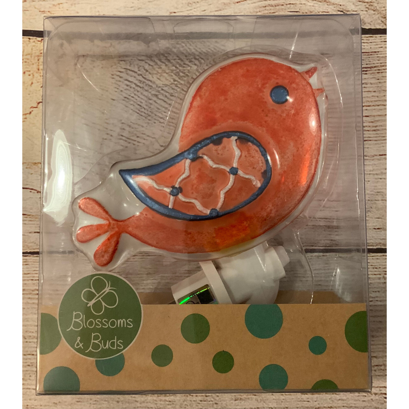 Evergreen Painted Glass Night Light Bird