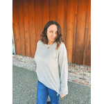 Zenana Zenana Ribbed Brushed Melange Hacci Sweater with Pocket Heather Mocha