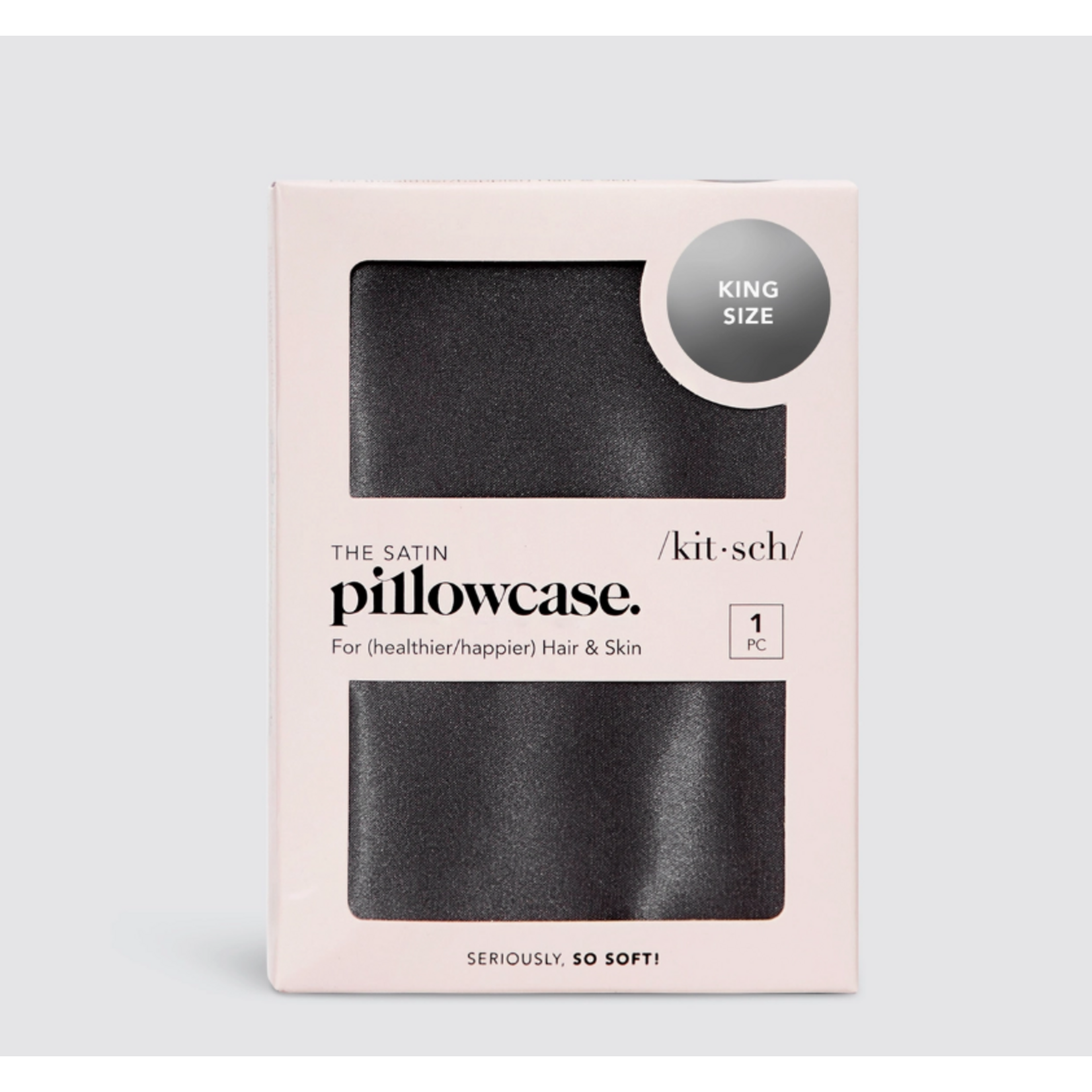 Kitsch Kitsch Satin Pillowcase King Size Charcoal