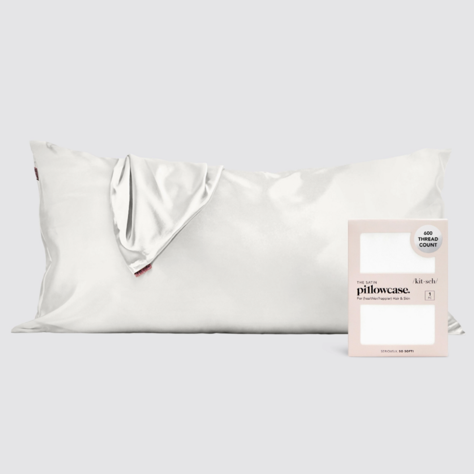 Kitsch Kitsch Satin Pillowcase King Size Ivory