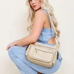 Jen & Co Jen & Co Nicole Multi Zip Crossbody Khaki M2677