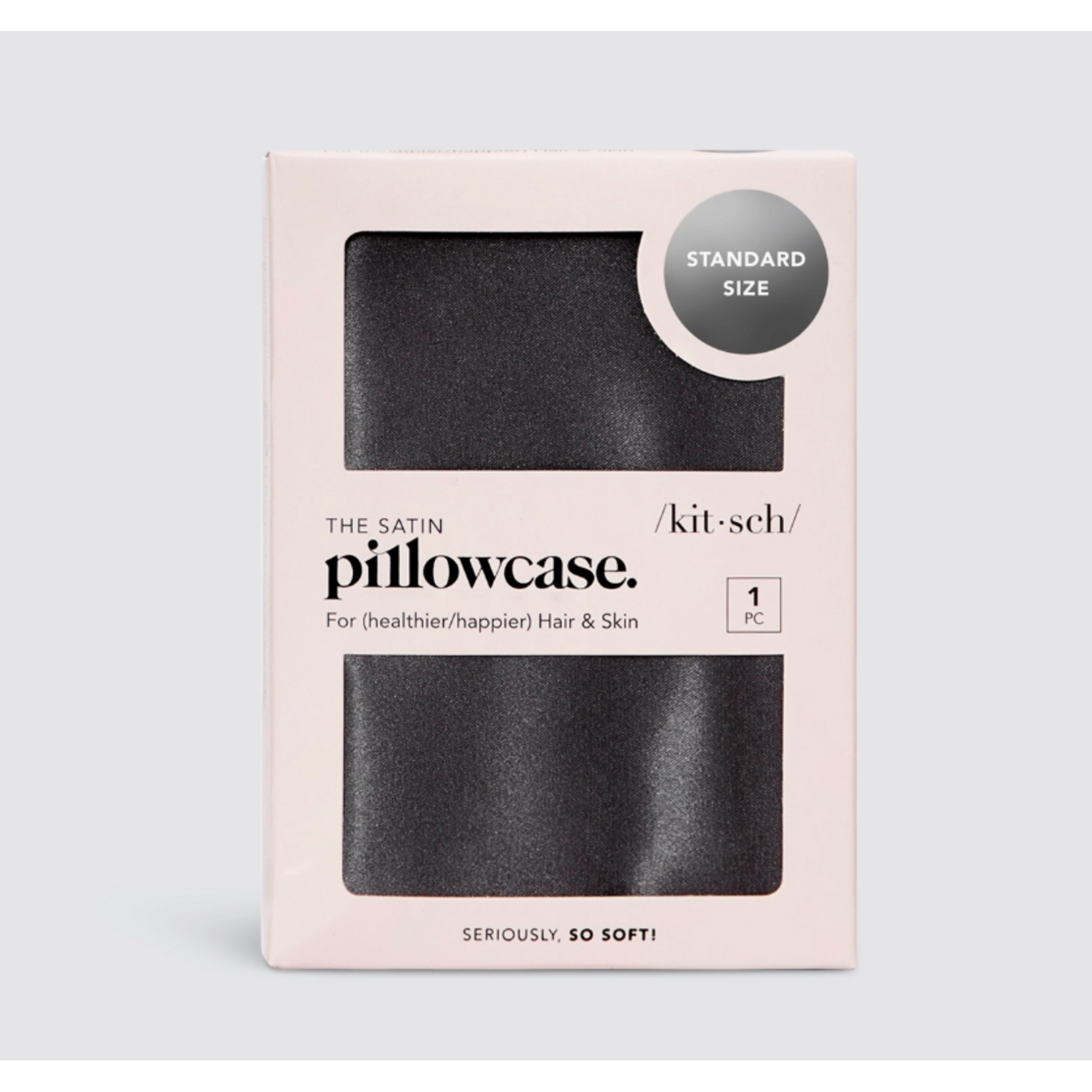 Kitsch Kitsch Satin Pillowcase Standard Size Charcoal