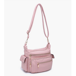 Jen & Co Jen & Co Nicole Multi Zip Crossbody Pale Pink M2677