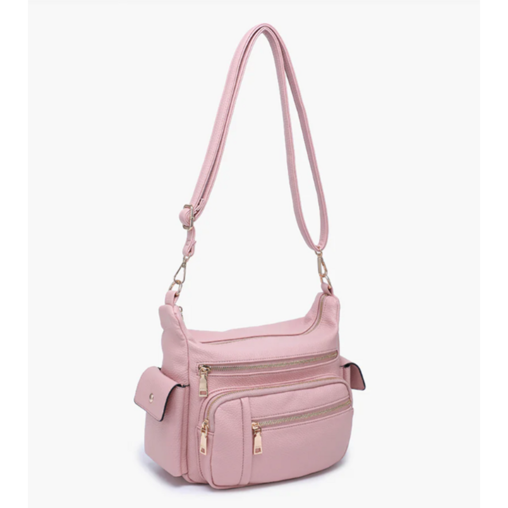 Jen & Co Jen & Co Nicole Multi Zip Crossbody Pale Pink M2677