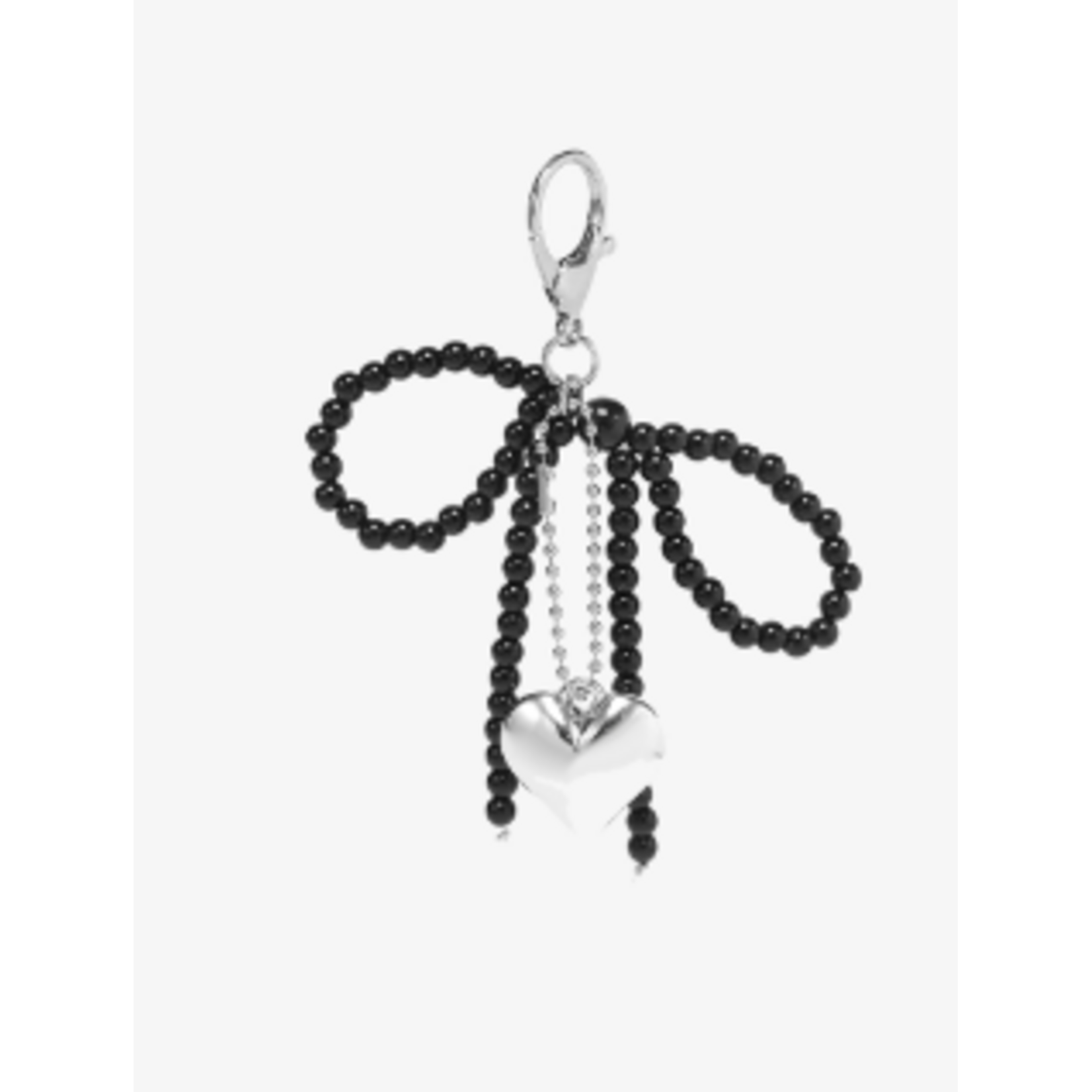 Jen & Co Jen & Co Beaded Bag Charm Black Bow BCBEAD