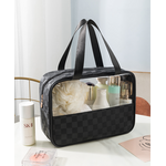 Zenana Zenana Checkered Travel Clear Bag Black
