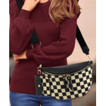 Zenana Zenana Duo Checkered Crossbody Sling & Wallet Black