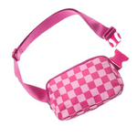 Zenana Zenana Everywhere Crossbody Fanny Pack Belt Bag Pink Checkered