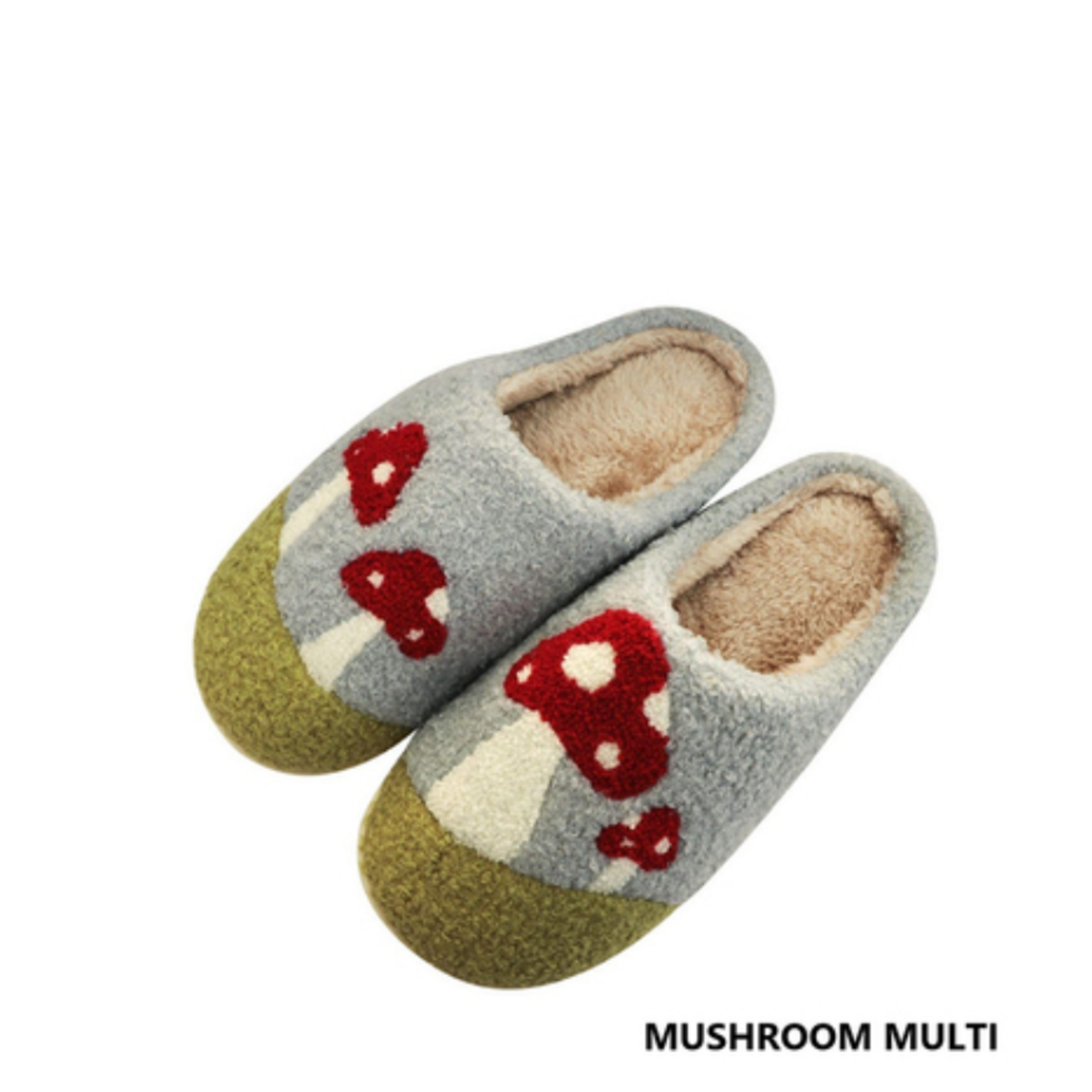 Zenana Zenana Soft Plush Cozy Slippers Mushrooms Multi