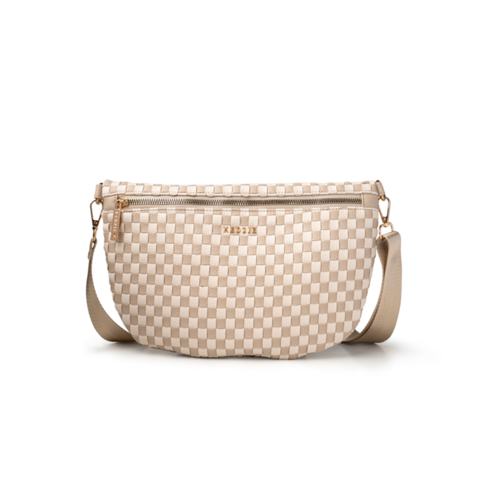 Kedzie Kedzie Terrace Woven Crossbody Taupe Checkered