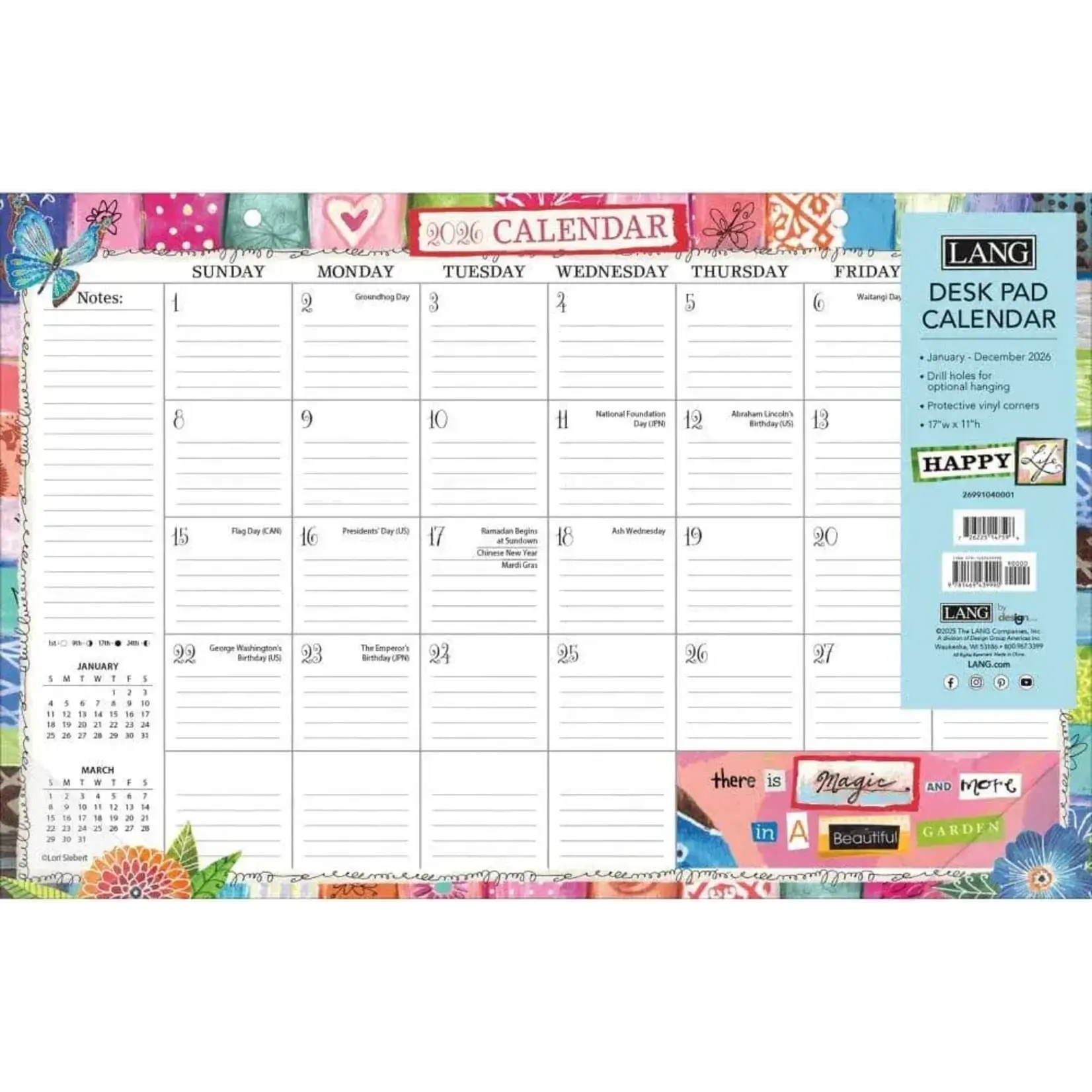 Lang 2026 Lang Desk Pad Calendar Happy Life