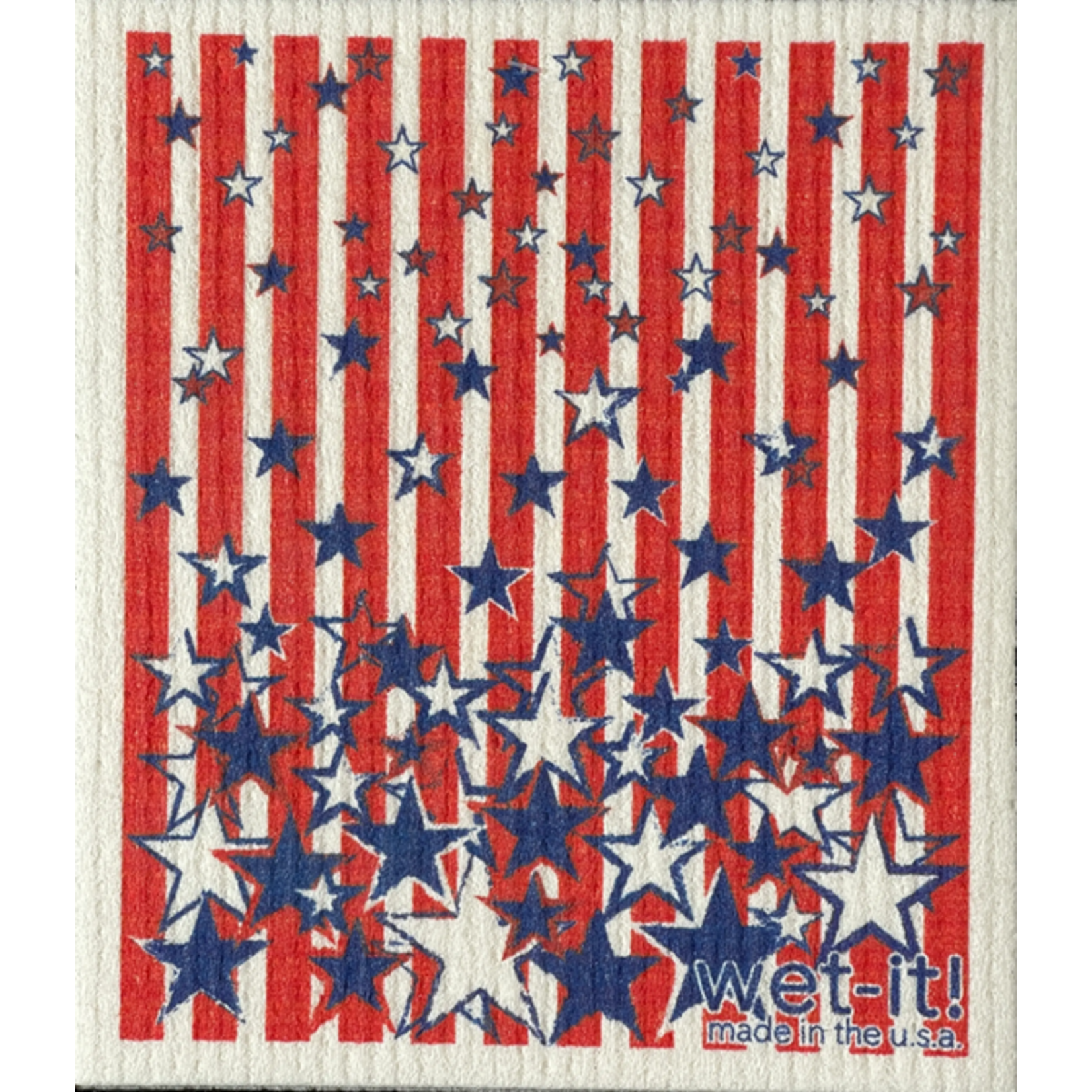 Swedish Treasures Wet It! Star & Stripes Swedish Dishcloth
