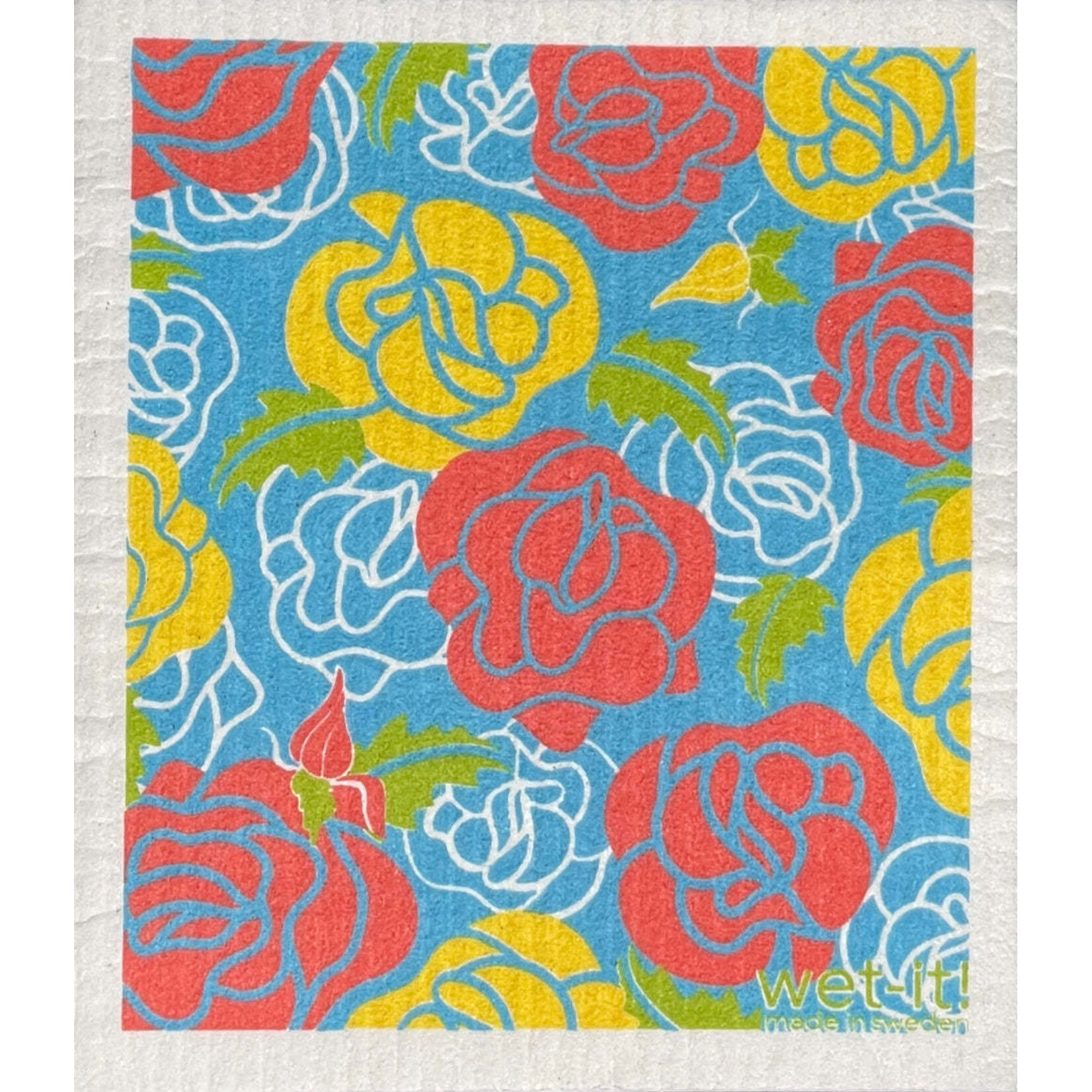 Swedish Treasures Wet It! Rose Garden Swedish Dishcloth