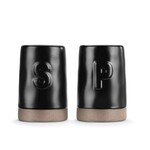 Demdaco Stoneware Salt & Pepper Set Black